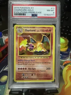 2016 Pokemon XY Evolutions Charizard-Holo #11 NM-MT PSA 8 Evolutions-Prerelease - Image 1