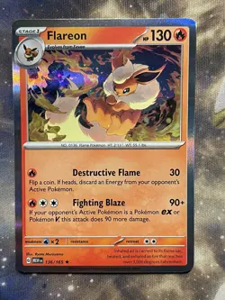 Pokemon TCG Flareon Scarlet & Violet-151 136/165 Holo Rare - Image 1