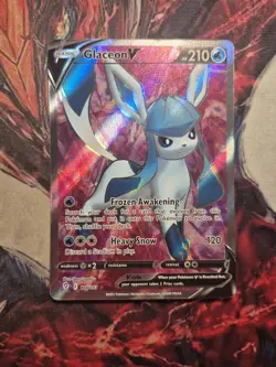 Glaceon V (Full Art) 174/203 Pokemon SWSH07: Evolving Skies Holo NM/LP - Image 1