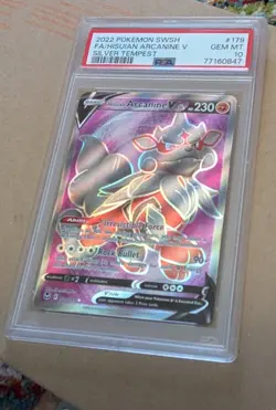 Pokemon Sword And Shield Silver Tempest Gem Mint 10 Hisuian Arcanine V - Image 1