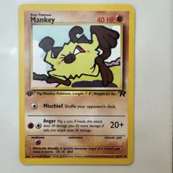 Mankey - 1st Edition - 61/82 Team Rocket - Pokemon TCG - 2000 - Image 1