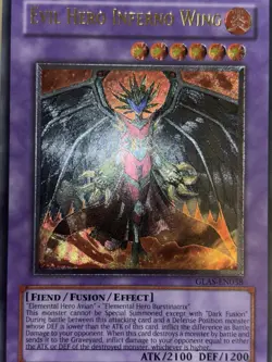 Evil Hero Inferno Wing GLAS-EN038 Ultimate Rare Unlimited YuGiOh! EURO Print NM - Image 2