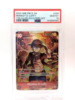 One Piece Monkey D. Luffy ST10-006 Treasure Booster Set Promo PSA 10 Gem Mint - Image 1