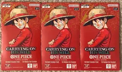 Lot Of 3x One Piece OP13 Sleeved Booster Packs - Carrying On His Will - Sealed - Image 1