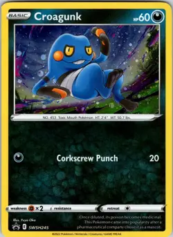 Croagunk (Cosmos Holo) SWSH245 SWSH: Sword & Shield Promo Cards Pokemon NM Holo - Image 1