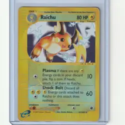 Raichu Pokemon Card Expedition 2002 Rare Reverse Holo Card 61/165 Heavily Played - Image 1