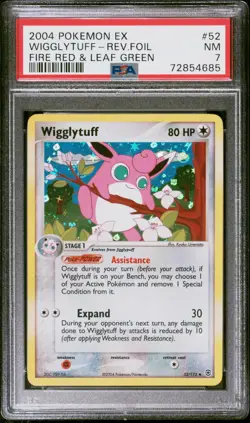 Pokemon Card Wigglytuff 52/112 Reverse Holo EX Fire Red Leaf Green PSA 7 NM - Image 1