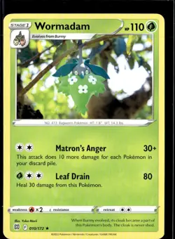 Pokemon Wormadam 010/172 Brilliant Stars Non Holo Rare 4 Card Lot - Image 1