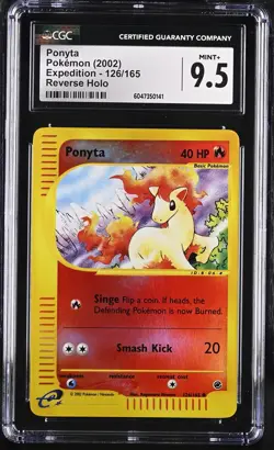 CGC 9.5 MINT+ Ponyta 2002 Expedition 126/165 Reverse Holo Pokemon Card - Image 1