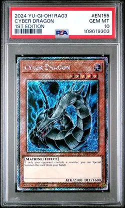 2024 YU-GI-OH! RA03-QUARTER CENTURY BONANZA 1ST ED #EN155 CYBER DRAGON PSA 10 - Image 1