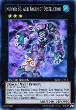 Yugioh - Number 30 Acid Golem of Destruction - Limited Super NM - Free Holo Card - Image 1