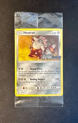 Heatran 88/156 2018 Sun & Moon Ultra Prism Pokemon Card Cosmos Holo Promo SEALED - Image 1
