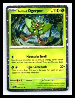 💥 Teal Mask Ogerpon 024/167 - Twilight Masquerade - Cosmos Holo Pokemon Card - Image 1