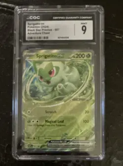 Sprigatito ex 087 Scarlet & Violet Promo Holo CGC 9 EX Pokemon TCG Promo Card - Image 1