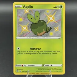 Pokemon Card Applin SV012/SV122 Shining Fates Near Mint Holo Foil Rare SHINY - Image 1