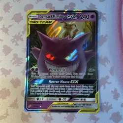 Pokemon Gengar & Mimikyu GX Team Up Ultra Rare 53/181 Holo English Card - Image 1
