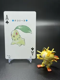 Ace of Clubs Chikorita 152 Pokemon Poker Playing Card 1999 Japan Lugia Silver - Image 1