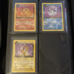 1st Edition Team ROCKET All 3 Eevolutions Pokemon Cards - Image 1