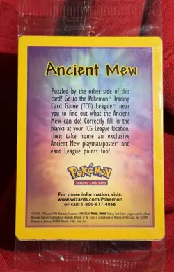 SEALED RARE Ancient Mew Pokemon 2000 Movie Unopened Promo Holo Card - Image 2