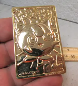 Nintendo 1999 Pokemon JIGGLYPUFF Gold Plated Metal promotional trading card - Image 5