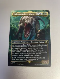 Indominus Rex, Alpha 0014 Borderless Jurassic World Collection REX MTG Magic - Image 1
