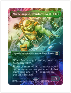 1x Michelangelo, Weirdness to 11, Borderless Art Foil, Magic MTG NM - Image 1