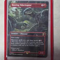Magic: The Gathering Hunting Velociraptor Borderless Jurassic World - Image 1