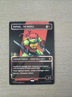 Raphael, the Muscle (0091) (Borderless) (Surge Foil) Commander: TMNT. Pixel ! - Image 1