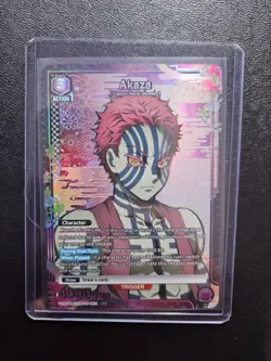 Union Arena Demon Slayer Akaza Rare 🌟 Hologram KM4P-002 NM-MT Card - Image 2