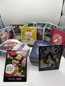 **FOILS, RARES, DONS!! 200+ cards One Piece Bulk lot - Image 1
