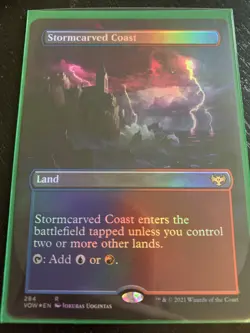 FOIL STORMCARVED COAST (BORDERLESS) Innistrad: Crimson Vow VOW Magic MTG CARD - Image 1