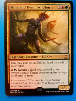 MTG 1x Mina and Denn, Wildborn # 156 Oath of the Gatewatch Magic Gathering x1 NM - Image 1