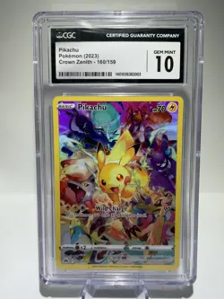 CGC 10 GEM MINT Pikachu 160/159 Crown Zenith Secret Rare Pokemon Card Holo - Image 1