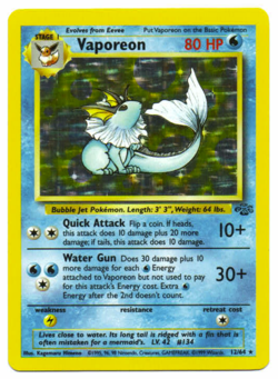 Pokemon TCG Vaporeon 12/64 Jungle Holo - Unlimited - Near Mint - Image 3