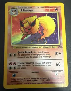 Flareon Holo Jungle 3/64 Vintage WOTC Pokemon Card LP Rare Eeveelution 🔥 - Image 1
