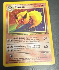 Flareon Holo Jungle 3/64 Vintage WOTC Pokemon Card LP Rare Eeveelution 🔥 - Image 4