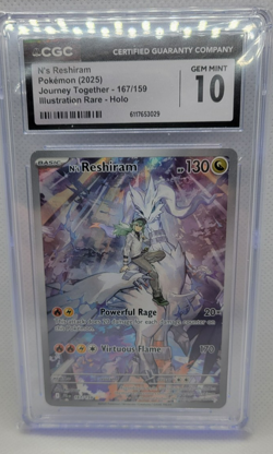 2025 Pokemon N's Reshiram 167/159 Journey Together Illustration Rare CGC 10 - Image 1