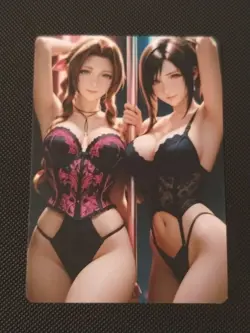 Waifu Sexy Anime Girls Cards Custom Holo - Final Fantasy VII - Aerith & Tifa #1 - Image 2