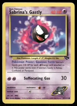 Pokemon Tcg Sabrina's Gastly #97 Pokemon Gym Challenge LP - Image 1