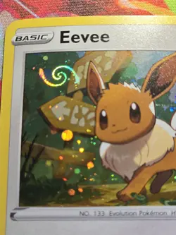 Pokemon TCG Eevee SWSH095 Holo Black Star Promo FULL GALAXY SWIRL - Image 1