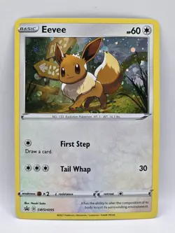 Pokemon TCG Eevee SWSH095 Holo Black Star Promo FULL GALAXY SWIRL - Image 2