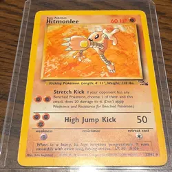 Pokemon Hitmonlee Fossil Rare Unlimited 7/62 English Fighting 60 HP - Image 1
