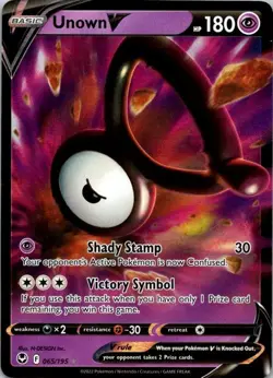 Unown V 065/195 Ultra Rare 2022 Pokemon TCG Silver Tempest NM (SKU 1-2) - Image 1