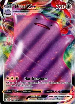 Pokemon TCG Shining Fates Ditto VMAX 051/072 Holo Rare VMAX NM (SKU 1-4) - Image 1