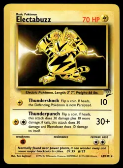 Electabuzz #24 - Rare - Pokemon Base Set 2 1999 Wizards WOTC - LP/NM - Image 1