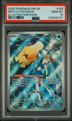 2025 POKEMON DRI EN-DESTINED RIVALS ILLUSTRATION RARE MISTY'S PSYDUCK PSA 10 - Image 1