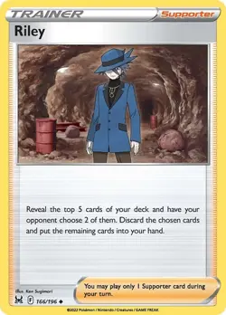 Riley SWSH11 166/196 Pokemon SWSH11: Lost Origin Uncommon Normal EN NM - Image 1