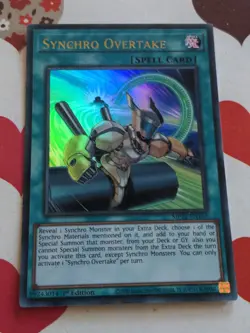 MP22-EN164 Synchro Overtake Ultra Rare 1st Edition Mint YuGiOh Card - Image 1