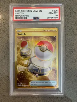 Pokemon Switch 206/165 Hyper Rare Scarlet Violet 151 - PSA 10 GOLD GEM MINT Card - Image 1