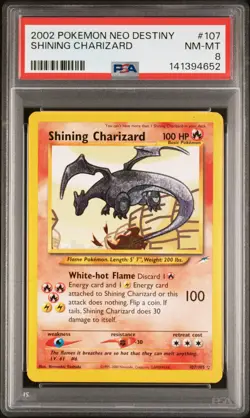 2002 POKEMON NEO DESTINY #107 SHINING CHARIZARD PSA 8 - Image 1